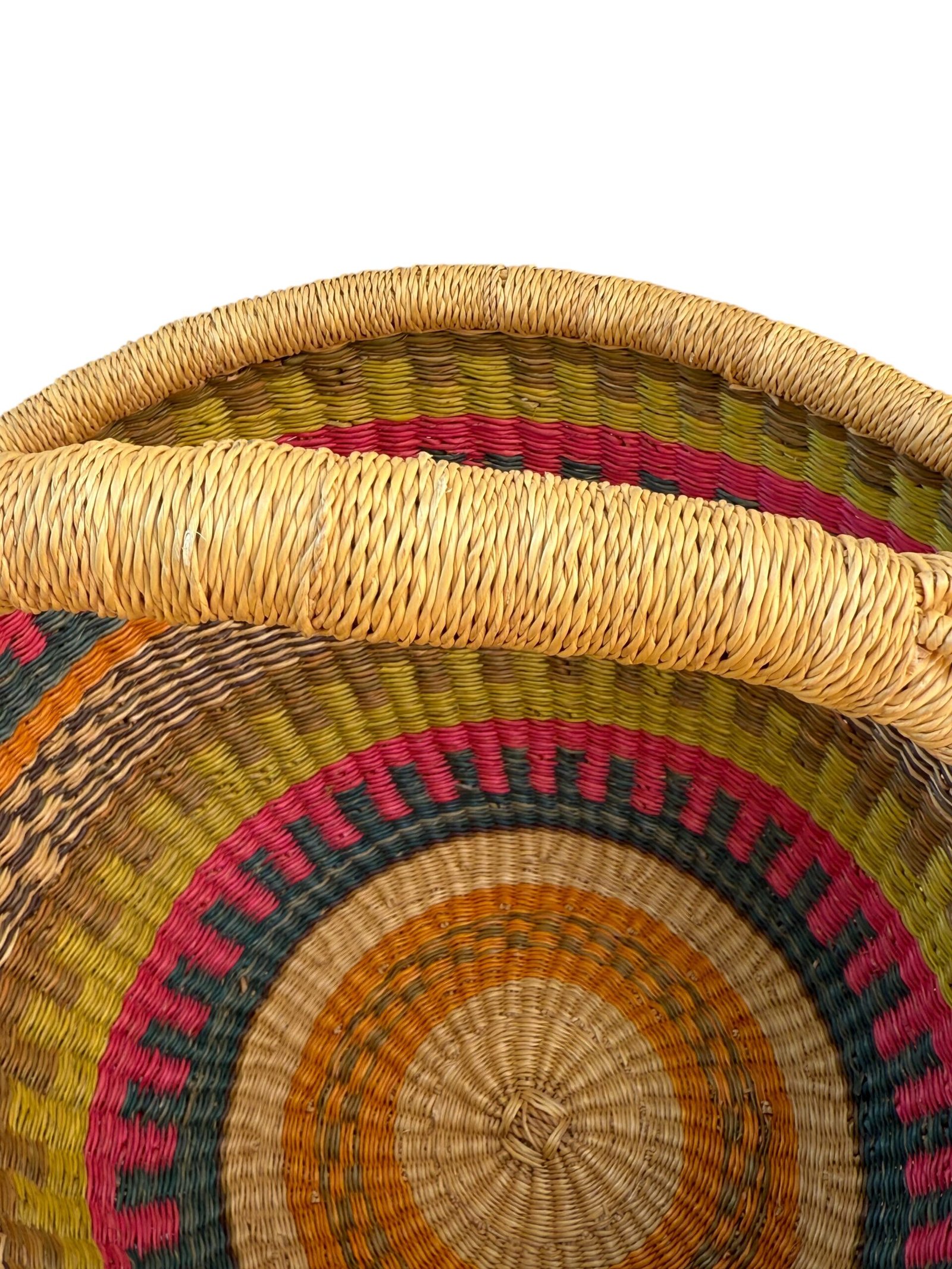 close off of a colorful basket