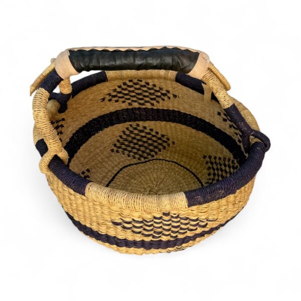 A large round basket be seen from the top