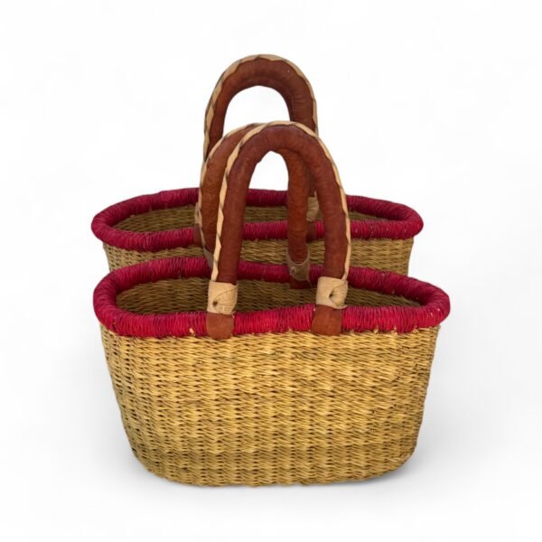 Set of two Vázquez with leather handles and natural color