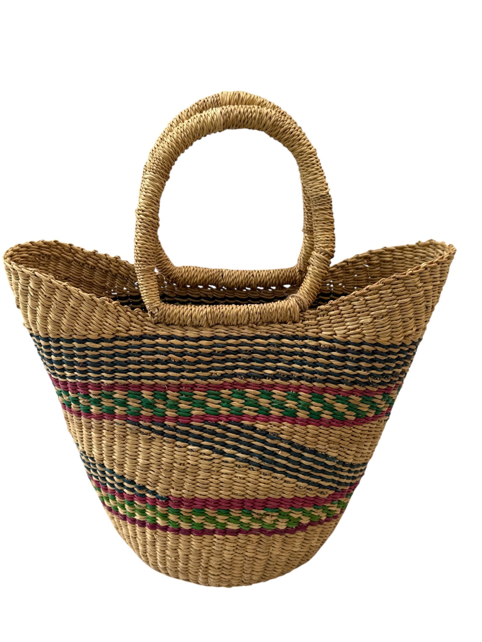 An elephant grass shopping basket