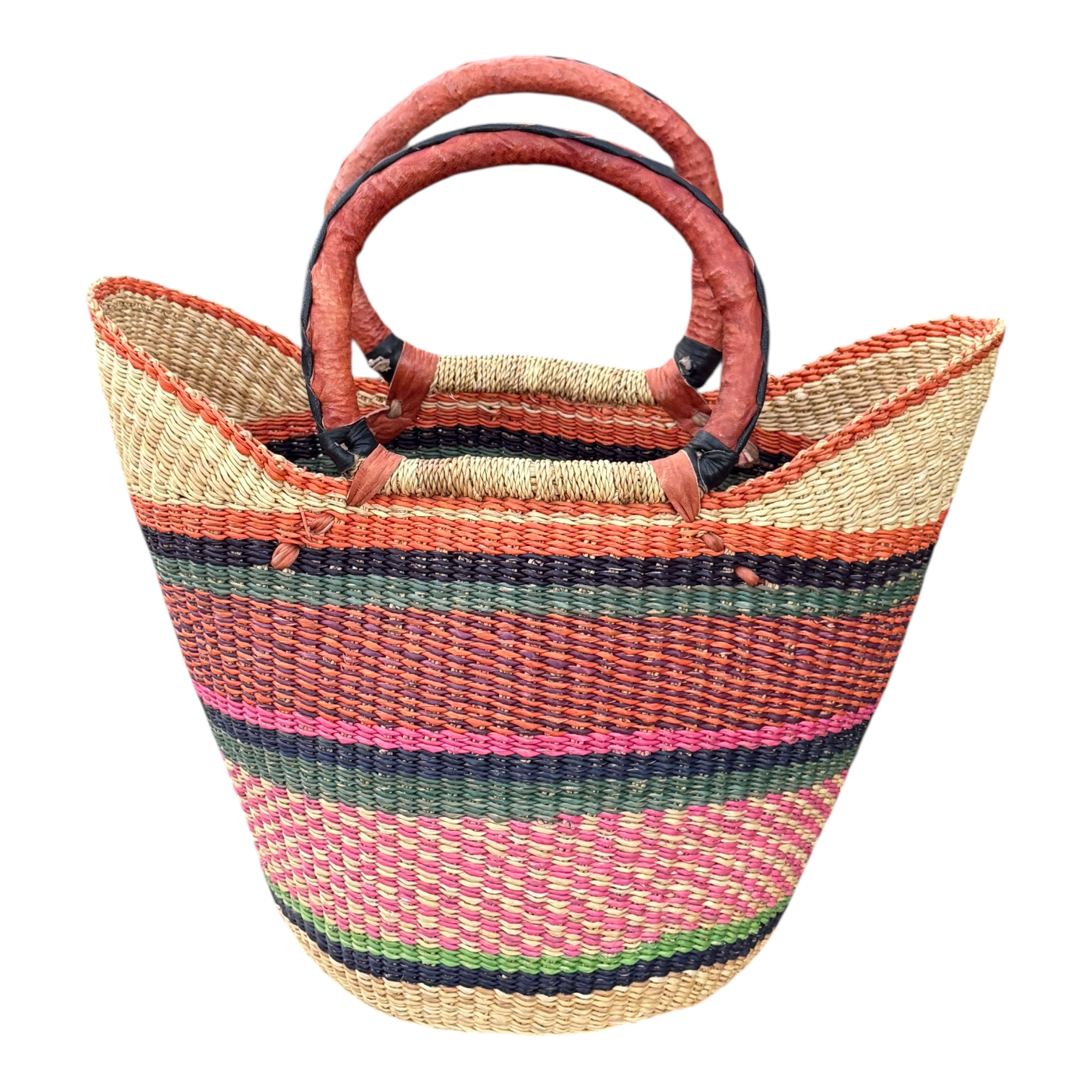 Basket with strips of color